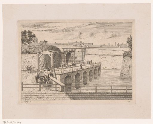 View of the former city gate Rode Poort in Antwerp