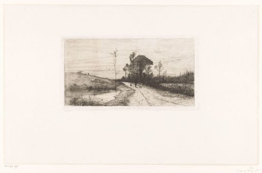Walker on a country road along the water
