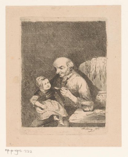 Man playing with the child sitting on his lap