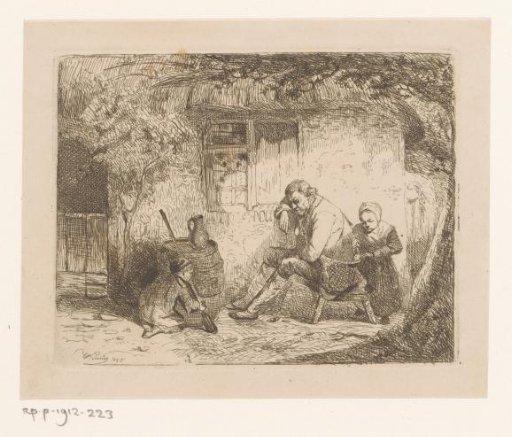 Hunter with two children