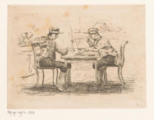 Two men playing cards