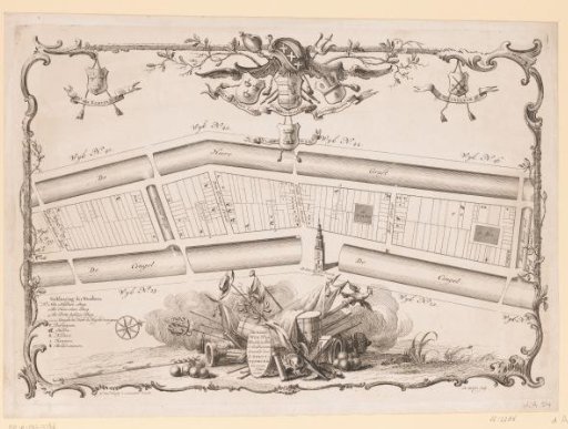 Map of the XXX district in Amsterdam, under the direction of Captain Philippus Roos