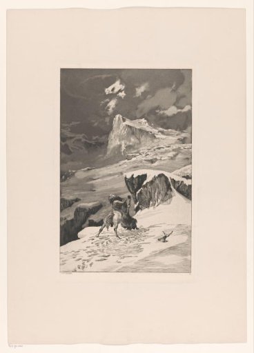 Fighting centaurs on a snowy mountain