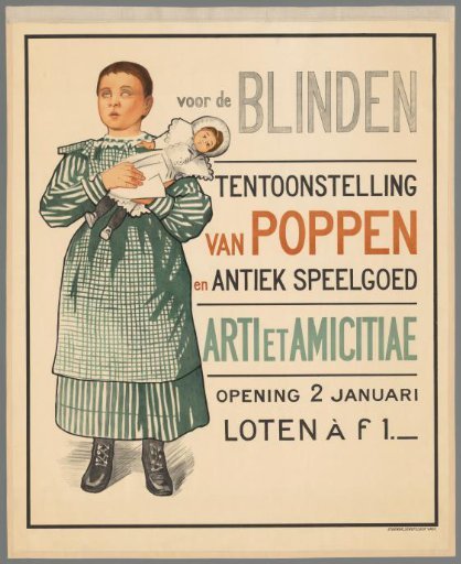 For the Blind. Exhibition of Dolls and Antique Toys. Arti et Amicitiae.