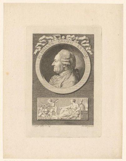 Portrait of Johann Georg Krünitz and an allegory of the seven liberal arts