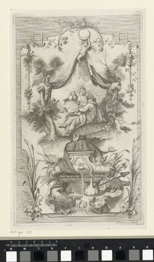Panel filling with a monument featuring a lobster and fish