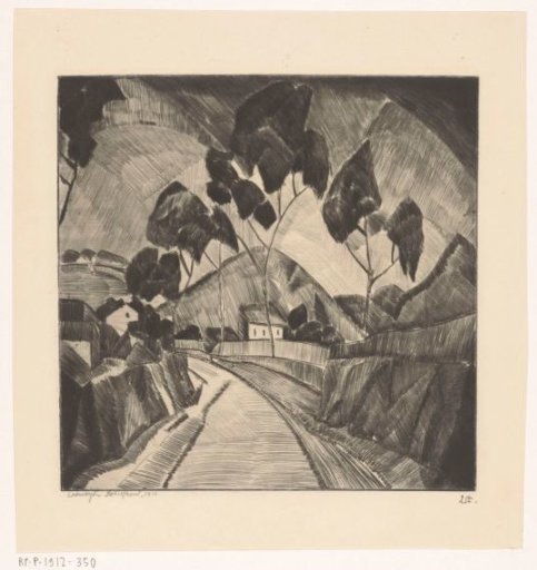Road in a hilly landscape