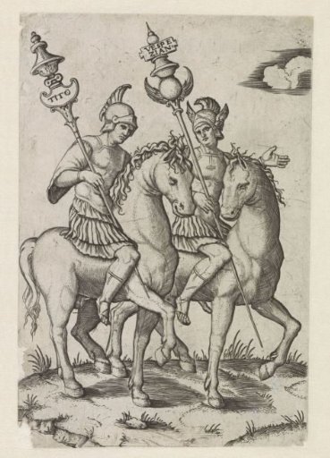 Roman Emperors Titus and Vespasian on Horseback