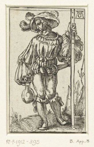 Standing Landsknecht with a bottle