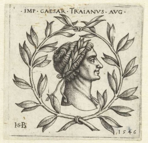 Bust of Trajan in a laurel wreath