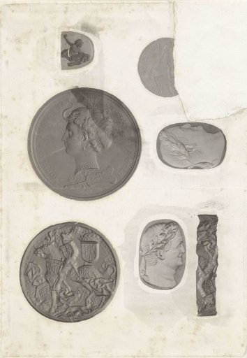 Coins and carved stones