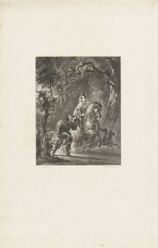 A Falconer Showing a Lady on Horseback His Bird