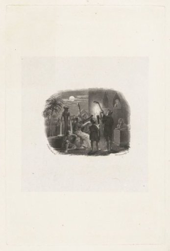 Group of Musicians Playing at Night Before a Woman's Window