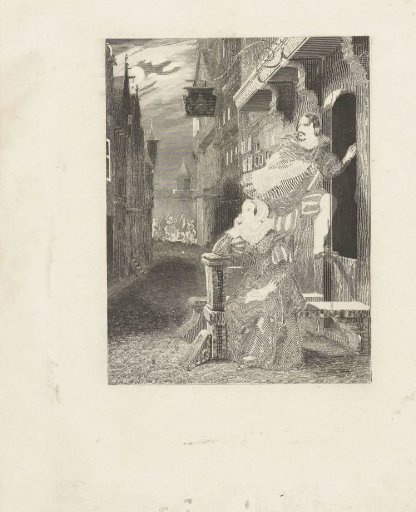 Earl Leicester fleeing into a house