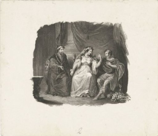 Woman Sitting Between Her Father and Her (Future) Husband