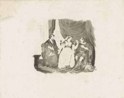 Woman Sitting Between Her Father and Her (Future) Husband