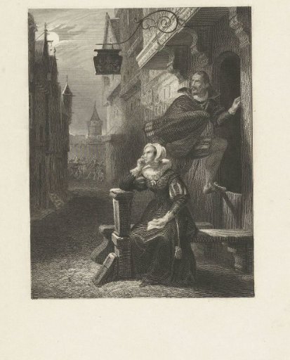 Earl Leicester fleeing into a house