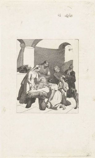 Adoration of the Child by two shepherd girls