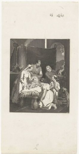 Adoration of the Child by two shepherd girls