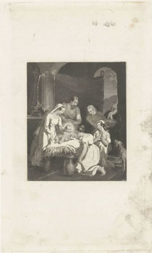 Adoration of the Child by two shepherd girls