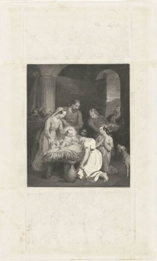 Adoration of the Child by Two Shepherd Girls