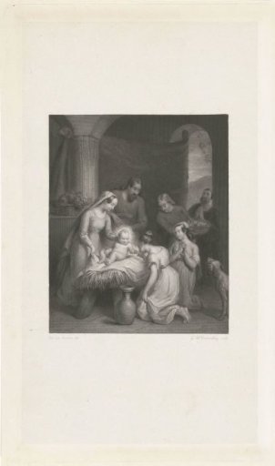 Adoration of the Child by Two Shepherd Girls