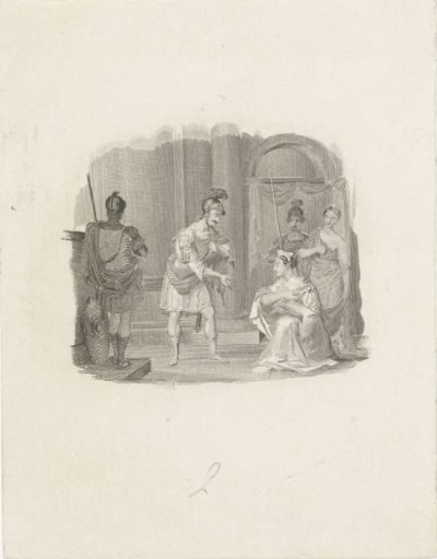 A Soldier Making Advances to a Young Woman