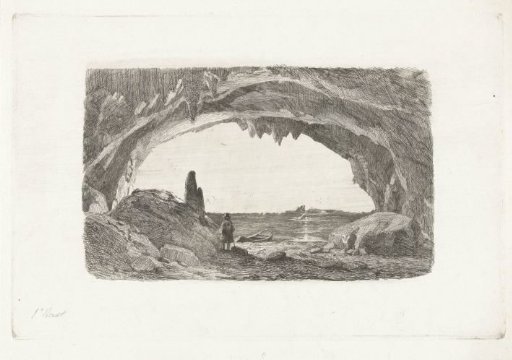Man with a rowing boat in the Han Caves