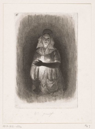 Maid with a lit candle