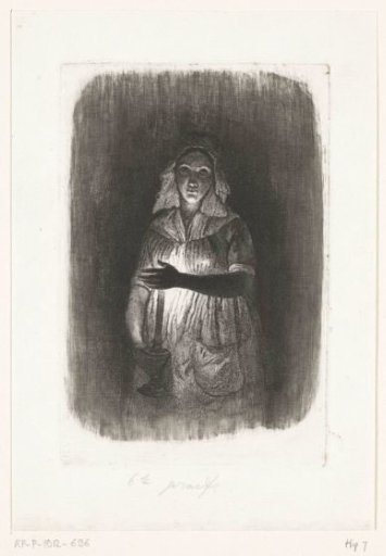 Maid with a lit candle