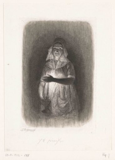 Maid with a lit candle