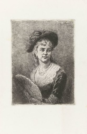 Portrait of a lady with a fan
