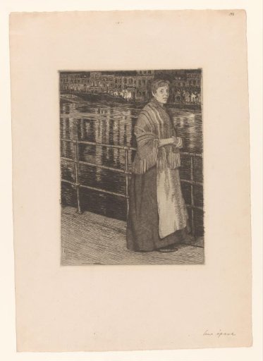 Woman by a Railing near the Water