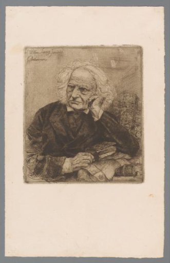 Bibliophile with antiquarian books