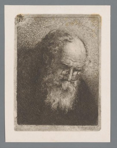 Portrait of an unknown old man with spectacles