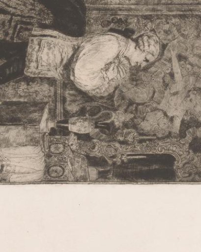 Young man in an interior tying his cravat