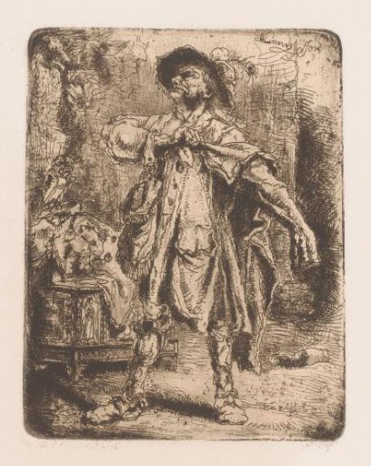 Man in an Interior Putting on His Coat