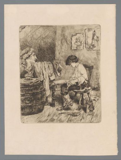 Boy Drawing a Bust in an Atelier