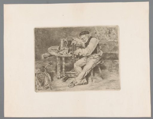Musician Stringing a Cello on the Table in Front of Him