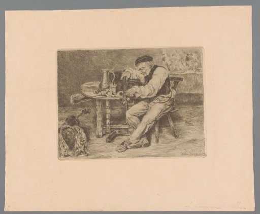 Musician Stringing a Cello on the Table in Front of Him