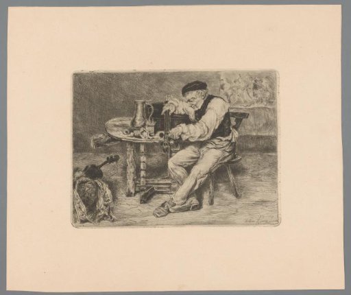 Musician Stringing a Cello on the Table in Front of Him