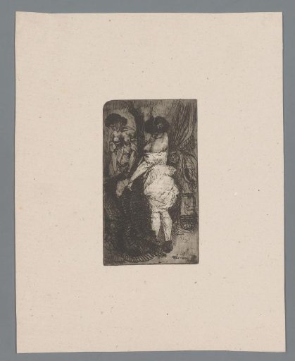 Woman Dressing in Front of a Mirror