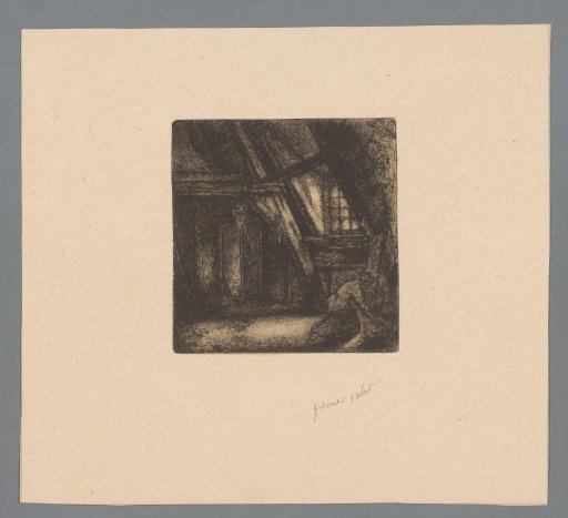 Woman Kneeling in the Attic
