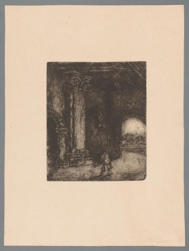 Figure in a High, Empty Room