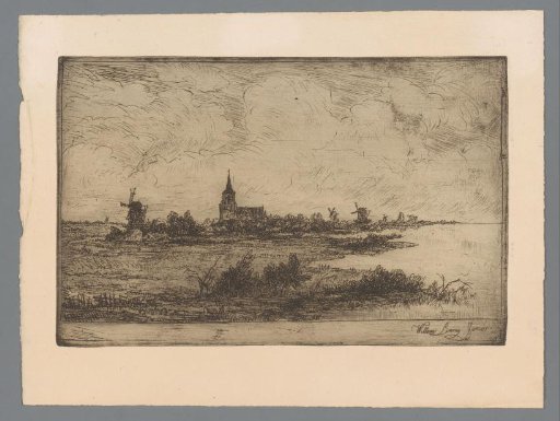 River Landscape with Church and Mills