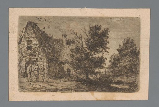 Landscape with four figures at a farm