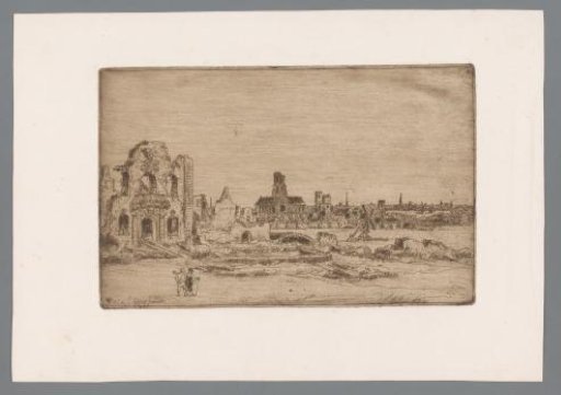 City View with a Ruin and Two Figures in the Foreground