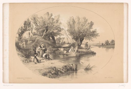 Fishermen by a lake