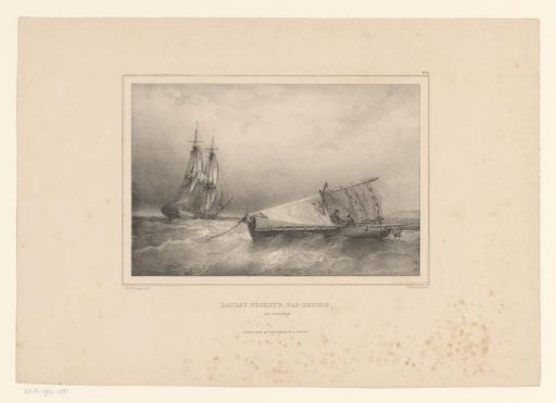 Fishing boat and sailing ship at anchor