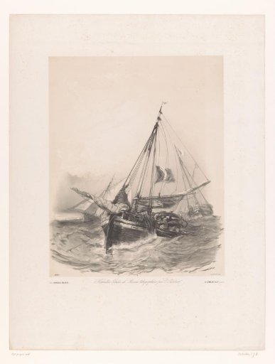 Sailing ships on a rough sea